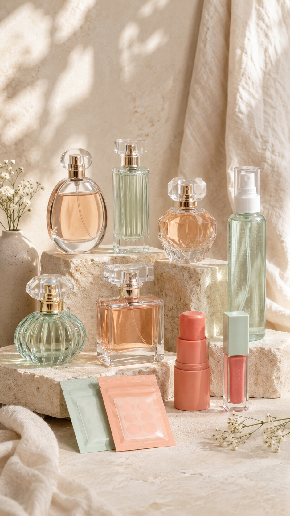 Seleção de beleza e fragrâncias
